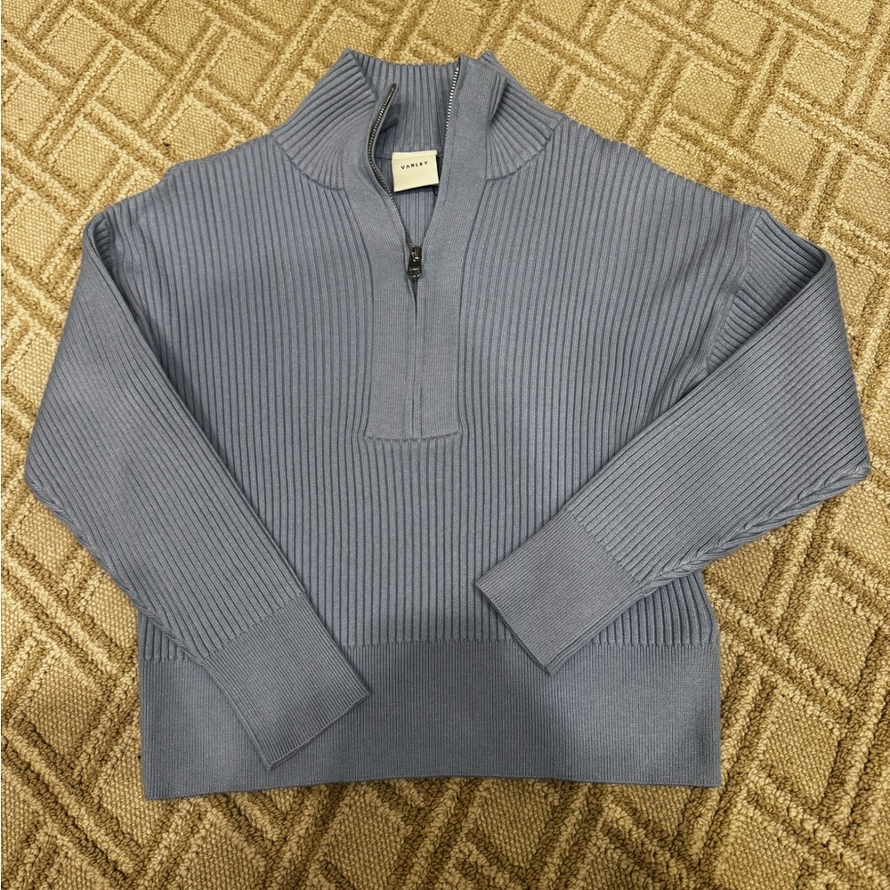 Varley Ribbed Turtleneck Sweater in Blue